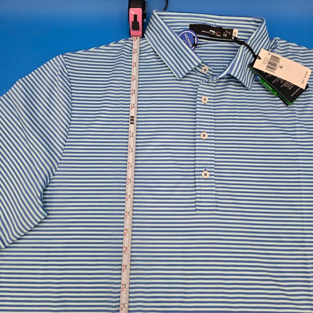 RLX Ralph Lauren Men's XL Striped Golf Polo‎ Shirt, New with Tags MSRP $110